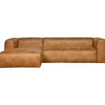 Clearance WOOOD Bean Hoekbank Links Ecoleer Cognac