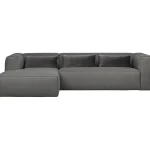 Fashion WOOOD Bean Hoekbank Links Incl. Kussens Melange Middengrijs