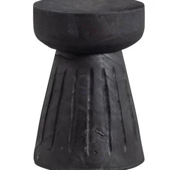 Fashion WOOOD Borre Kruk Hout Zwart 40xø28 Cm