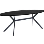 Outlet WOOOD Bruno Eettafel Ovaal Mdf Zwart 220x100 Cm