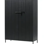 Outlet WOOOD Bruut 2-deurs Kast Grenen Geborsteld Diepzwart