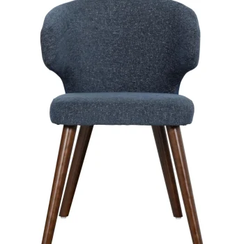 Best WOOOD Cape Eetkamerstoel Gemeleerde Stof Blauw