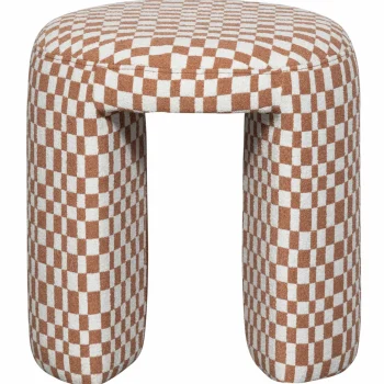 Online WOOOD Charlie Gestoffeerde Kruk Ruit Dessin Oranje