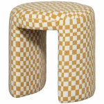 Online WOOOD Charlie Gestoffeerde Kruk Ruit Dessin Geel