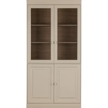 New WOOOD Chow 4-deurs Vitrinekast Grenen Dakargrau