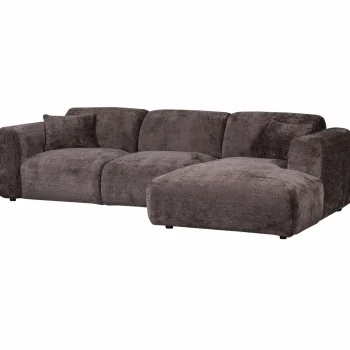 Online WOOOD Cloud Chaise Longue Bank Rechts Chenille Warm Bruin