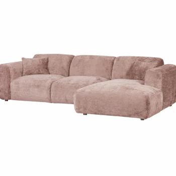 Fashion WOOOD Cloud Chaise Longue Bank Rechts Chenille /roze Taupe