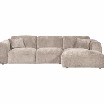 Outlet WOOOD Cloud Chaise Longue Bank Rechts Chenille Naturel