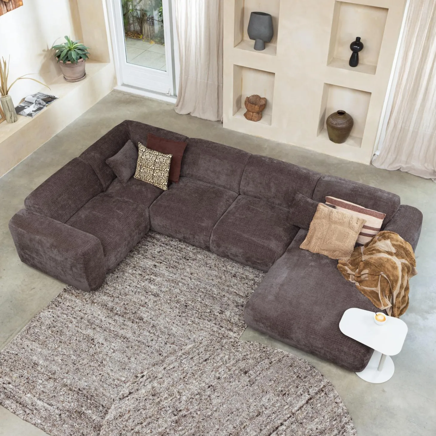 cloud-hoekbank-links-geweven-c-gccWHnxX-2.webp Discount WOOOD Cloud Hoekbank Links Geweven Chenille Warm Bruin