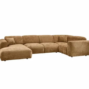 New WOOOD Cloud Hoekbank Rechts Geweven Chenille Honinggeel