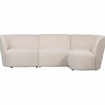 Discount WOOOD Coco 3-zits Bank Ronding Rechts Bouclé Crème