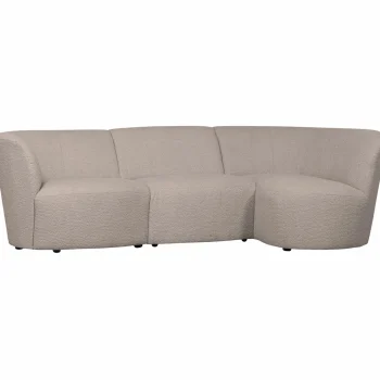 Hot WOOOD Coco 3-zits Bank Ronding Rechts Bouclé Zand