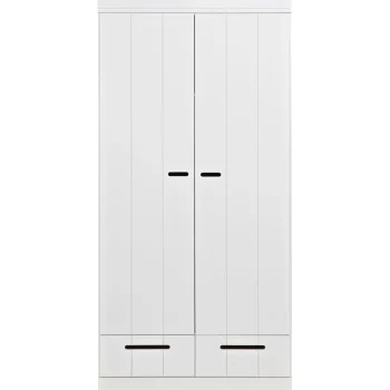 Online WOOOD Connect 2-deurs Kledingkast + Lade Wit