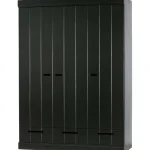 Fashion WOOOD Connect 3-deurs Kledingkast+ Lade Zwart