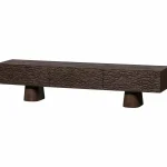 Fashion WOOOD Crumble Carved Tv Meubel Mango Hout Walnoot