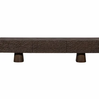 Fashion WOOOD Crumble Carved Tv Meubel Mango Hout Walnoot