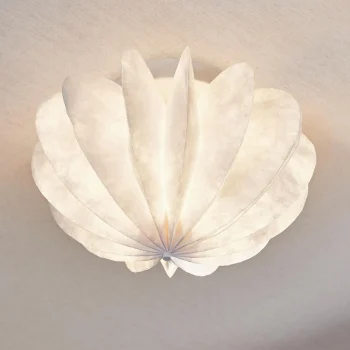 Clearance WOOOD Dalia Plafond/wandlamp Tyvek Papier Wit 28xø40 Cm