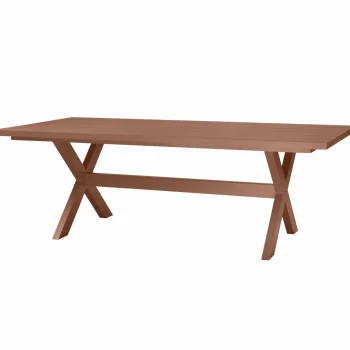 Hot WOOOD Delta Picknick Tuintafel Aluminium Terra 220x100 Cm