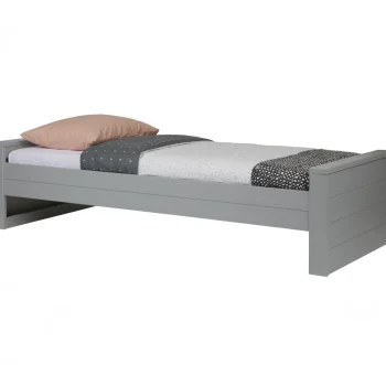 Sale WOOOD Dennis Bed 90x200 Cm Grenen Geborsteld Betongrijs