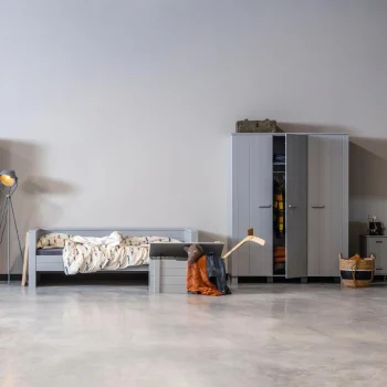 Discount WOOOD Dennis Kast Met Laden Grenen Betongrijs