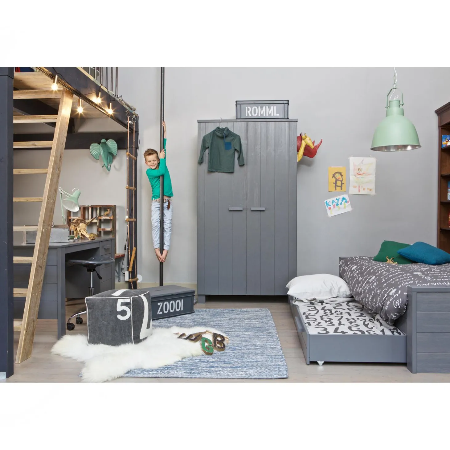 dennis-matrasbedlade-steelgrey-hdpAZyPX-2.webp Best WOOOD Dennis Matras/bedlade Steelgrey Geborsteld Staalgrijs