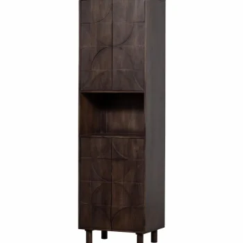 Sale WOOOD Draw 4-deurs Opbergkast Met Open Vak Mango Hout Walnoot