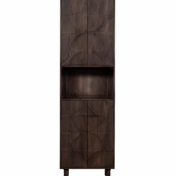 Sale WOOOD Draw 4-deurs Opbergkast Met Open Vak Mango Hout Walnoot