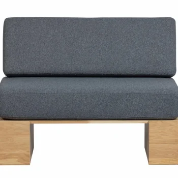 Clearance WOOOD Eat Up Muurbankje Inclusief Kussens Denim Eiken Naturel Donkergrijs