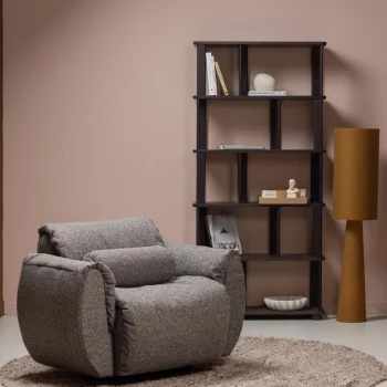 Best WOOOD Efia Vloerkleed Rond Wol Bruin Melange ø200 Cm