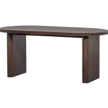Online WOOOD Ellips Eetkamertafel Mango Hout Walnoot 90x180 Cm