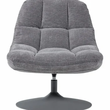 New WOOOD Elvi Draaifauteuil Chenille Structuur Lichtgrijs