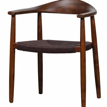 Clearance WOOOD Embrace Eetkamerstoel Hout Gevlochten Zitting Donkerbruin