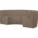 New WOOOD Europa 4-zits Eetbank Geweven Stof Donkerbruin Melange