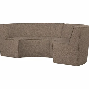 New WOOOD Europa 4-zits Eetbank Geweven Stof Donkerbruin Melange