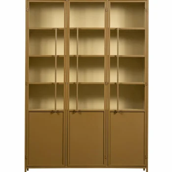 Sale WOOOD Exhibit XL 3-deurs Vitrinekast Metaal Honinggeel