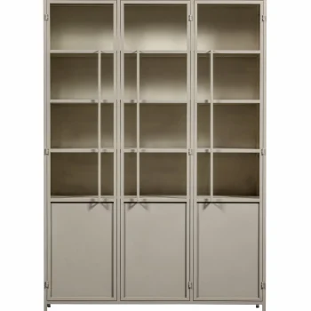 New WOOOD Exhibit XL 3-deurs Vitrinekast Metaal Zand