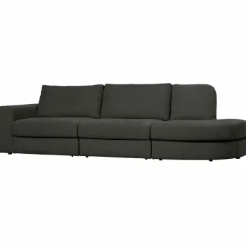 Best WOOOD Family Bank 2,5-zits Ronding Rechts Antraciet