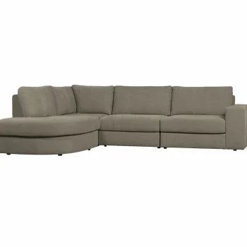 New WOOOD Family Hoekbank Ronding Links Warm Grijs