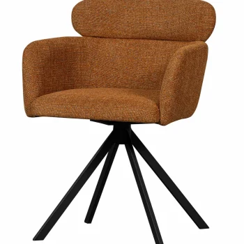 Fashion WOOOD Fenne Draaibare Eetkamerstoel Geweven Stof Ginger