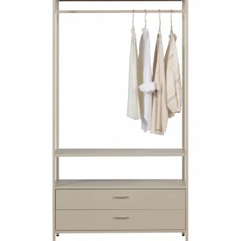 Outlet WOOOD Ferris Open Kledingkast 100 Cm Metaal Zand