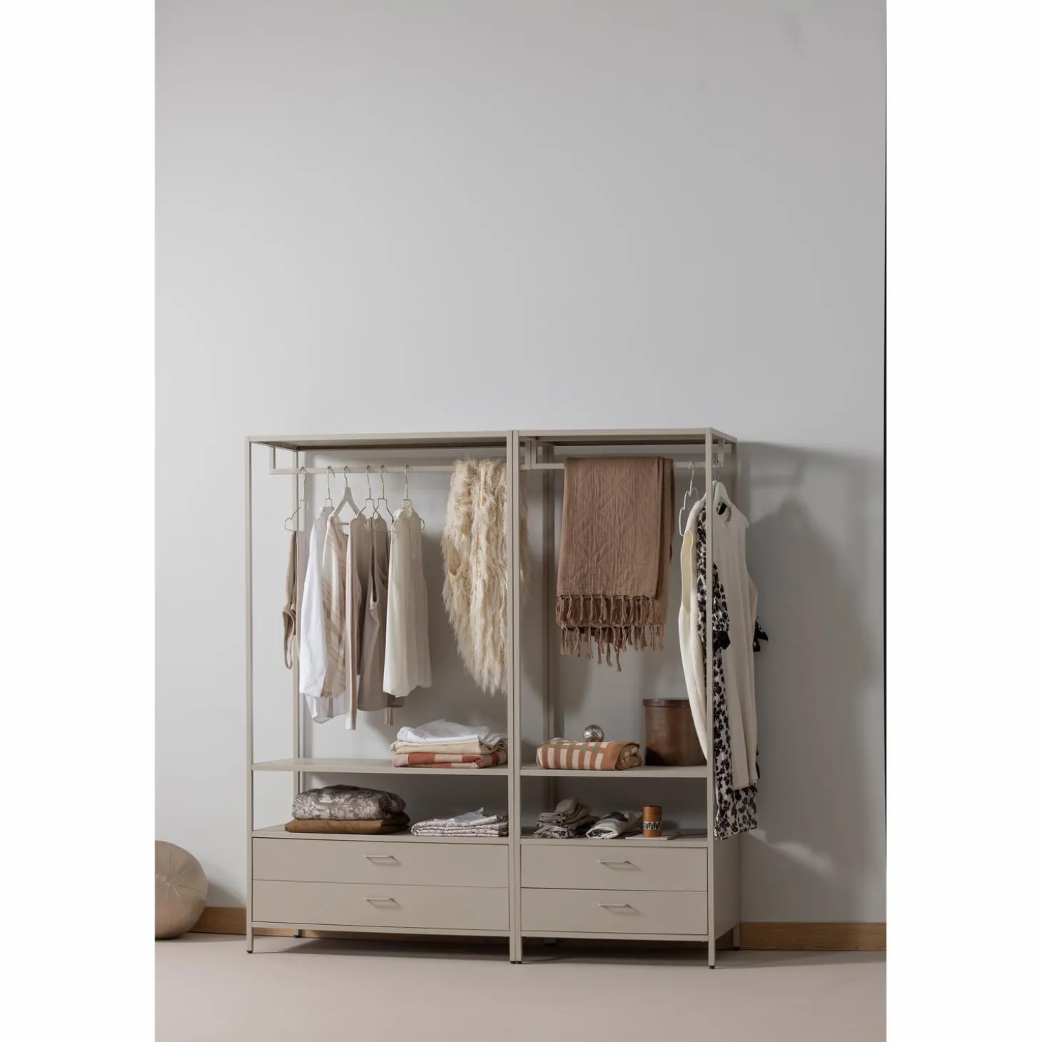 ferris-open-kledingkast-100-cm-wiunbNSH-2.webp Outlet WOOOD Ferris Open Kledingkast 100 Cm Metaal Zand