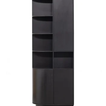 Best WOOOD Finca Opbergkast Rond Links 78 Cm Grenen Diepzwart