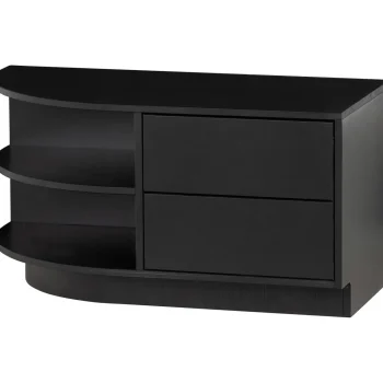 Online WOOOD Finca Tv Meubel Rond Links 78 Cm Grenen Diepzwart