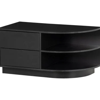 Online WOOOD Finca Tv Meubel Rond Rechts 78 Cm Grenen Diepzwart