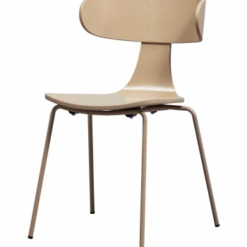 Best WOOOD Form Houten Stoel Met Metalen Poot Zand