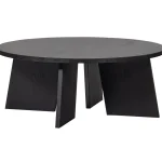 Clearance WOOOD Fries Salontafel ø90 Cm Eiken Blacknight