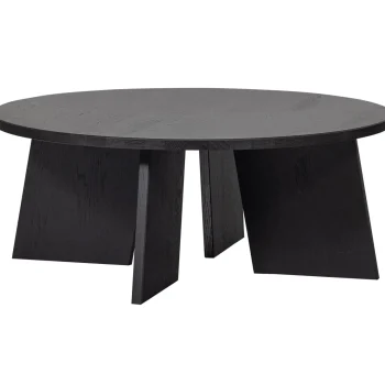 Clearance WOOOD Fries Salontafel ø90 Cm Eiken Blacknight