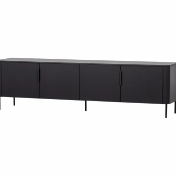 Outlet WOOOD Gunnar Tv Meubel 200 Cm Grenen Matzwart