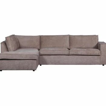 Outlet WOOOD Hajo Hoekbank Links Chenille Taupe