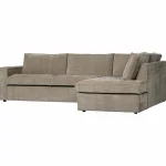 New WOOOD Hajo Hoekbank Rechts Ribstof Clay Kleigrijs